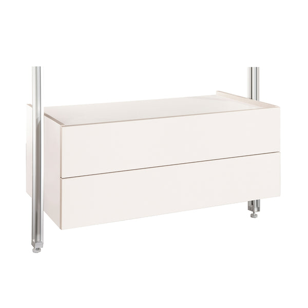 Space Pro Relax Furniture - 900mm Double Drawer Unit - White - Bedrooms Plus