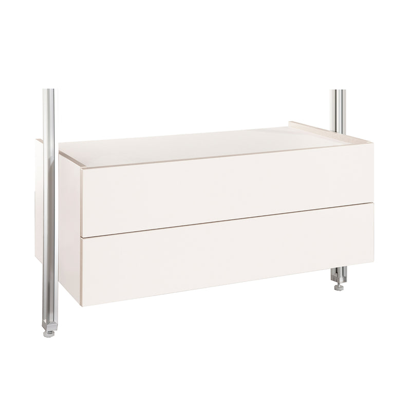 Space Pro Relax Furniture - 900mm Double Drawer Unit - White