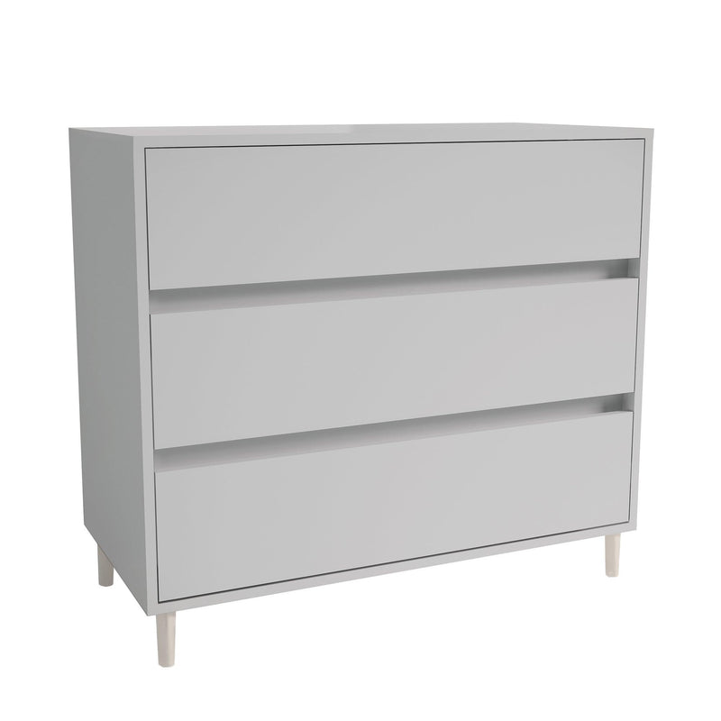 Space Pro 3 Drawer Deluxe Chest with Soft Close Household Storage Drawers SpacePro Light Grey 