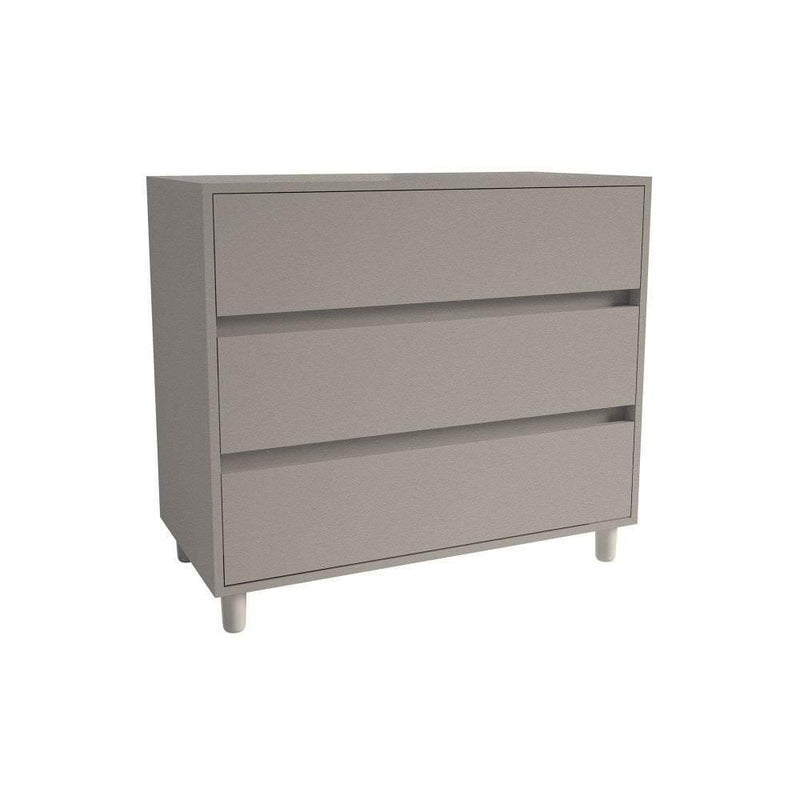 Space Pro 3 Drawer Deluxe Chest with Soft Close Household Storage Drawers SpacePro Stone Grey 