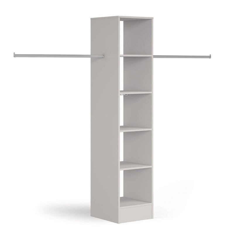 Space Pro Light Grey Deluxe Tower Shelving Unit with 5 Shelves and Hanging Bars Shelving SpacePro 450mm 