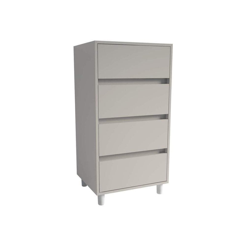 Space Pro Tallboy 4 Drawer Chest with Soft Close Household Storage Drawers SpacePro Cashmere 